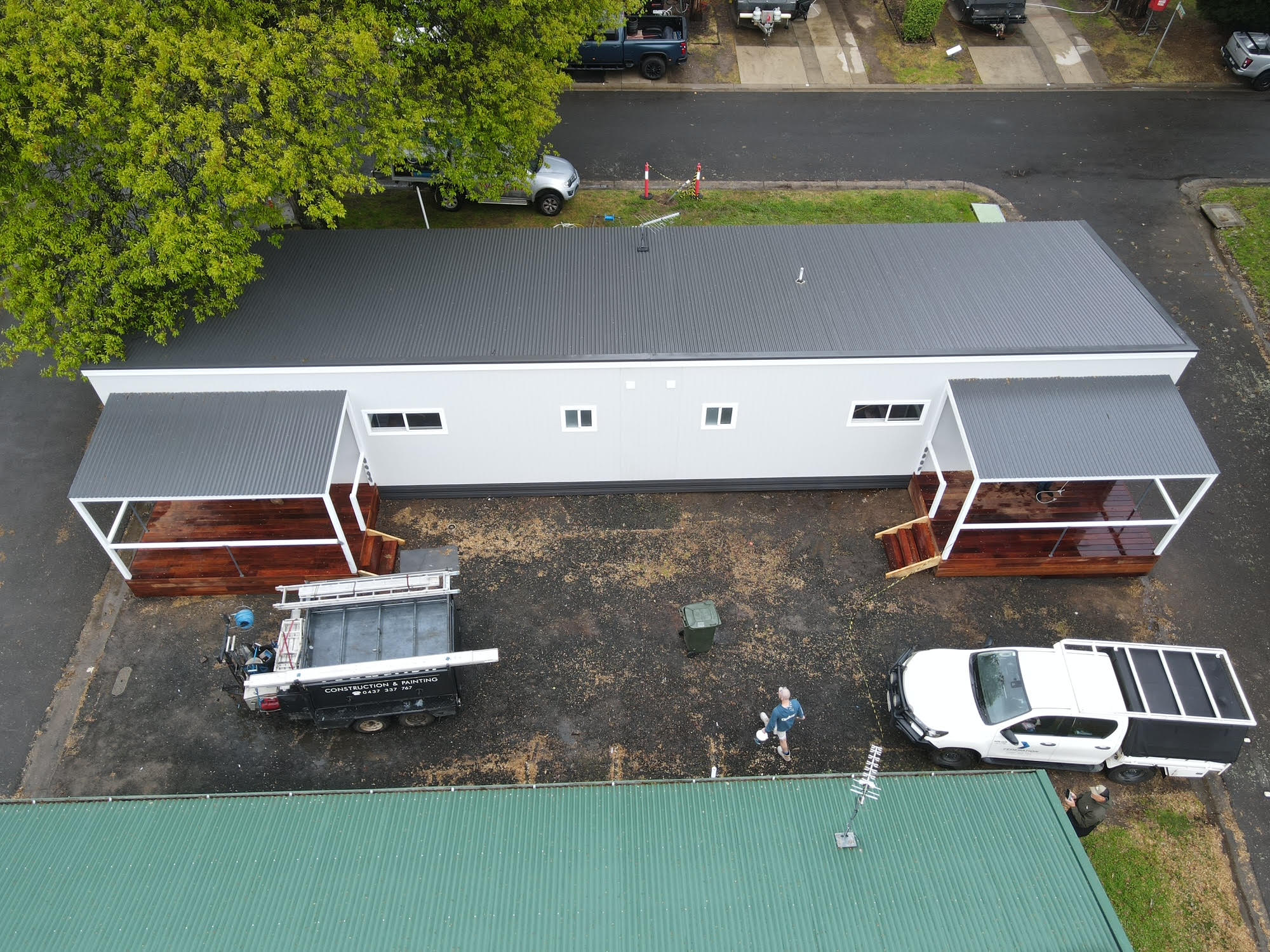 Aerial view of a cabin 