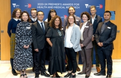 Group photos of award winners for the 2023-24 Premier's awards for health and medical research