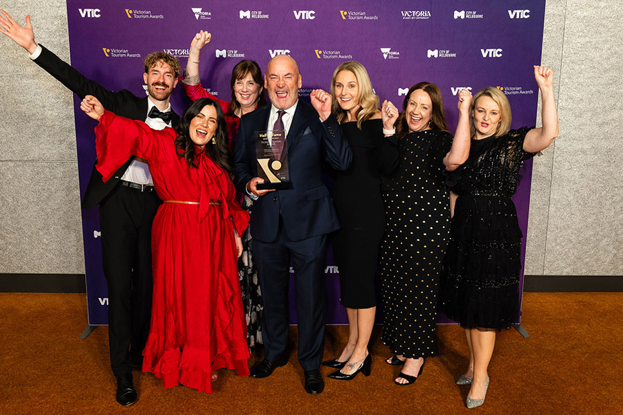 Melbourne Convention and Exhibition Centre won Gold in the Business Event Venue category THE MCEC team posing with their Victorian Tourism Award.