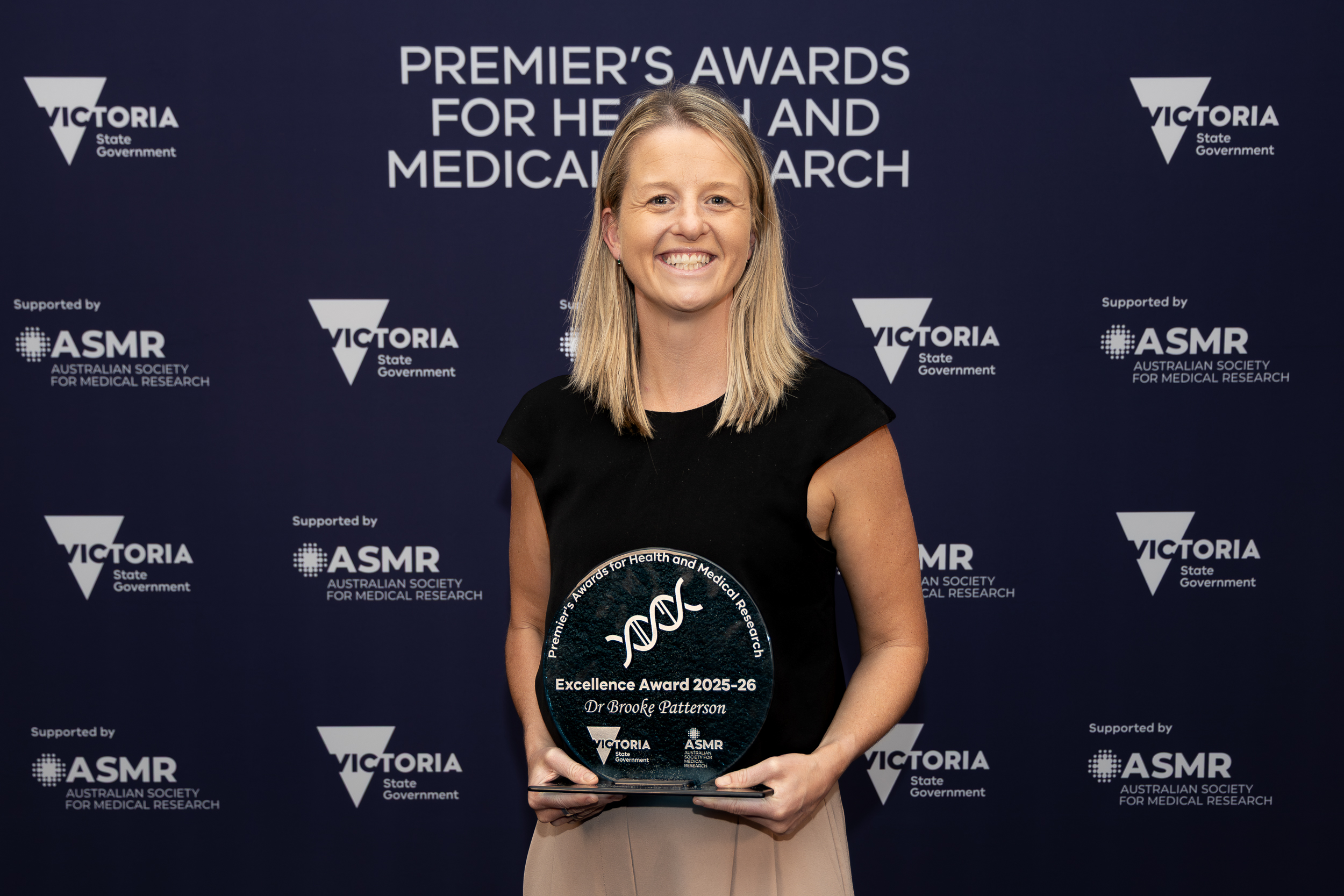Dr Brooke Patterson at the 2025-26 Premier&rsquo;s Awards for Health and Medical Research