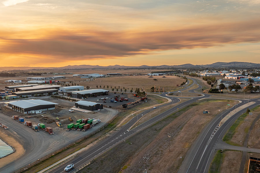 Ballarat West Employment Zone Precinct aspect looking north – pictured Gateway site, part gate 1, stage 1B and 2 in background.