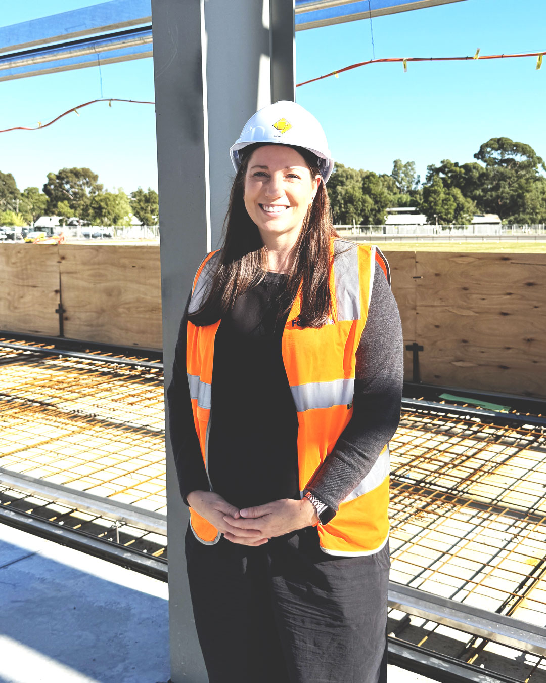 Sophie Floyd standing on construction site