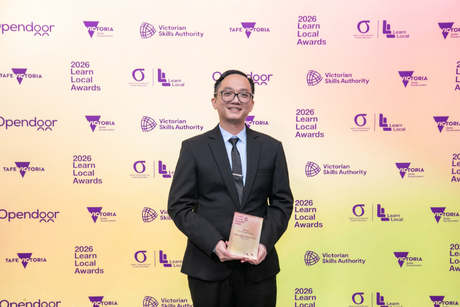 Peter (Ngoc Nhan) Trinh Learn Local Leadership award winner with award