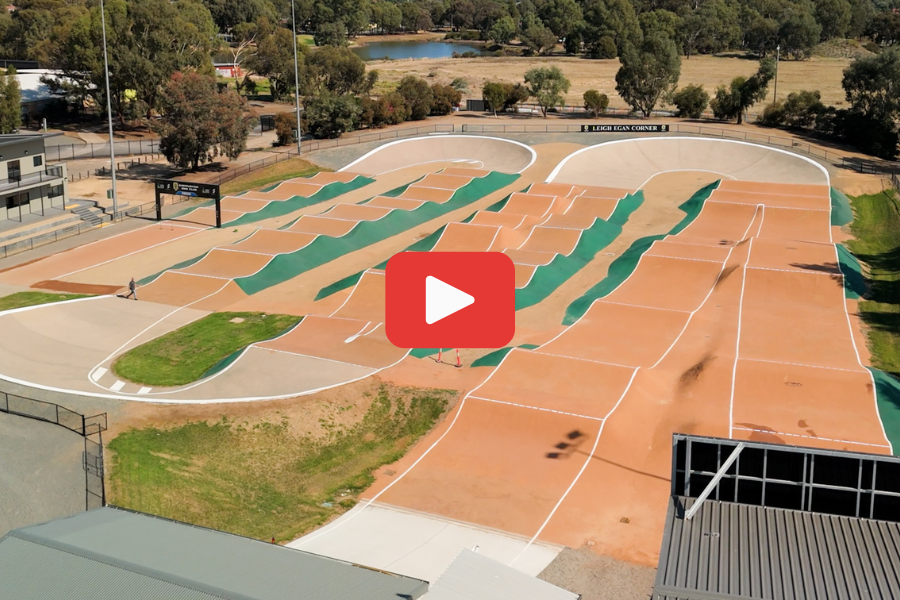 Aerial view of the new BMX track upgrade in Shepparton