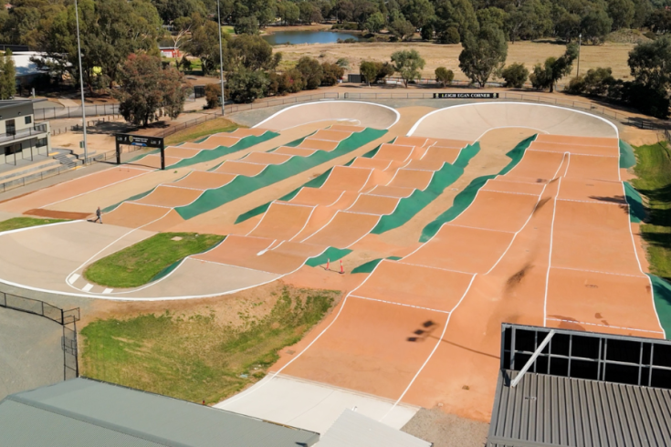Aerial view of the new BMX track upgrade in Shepparton