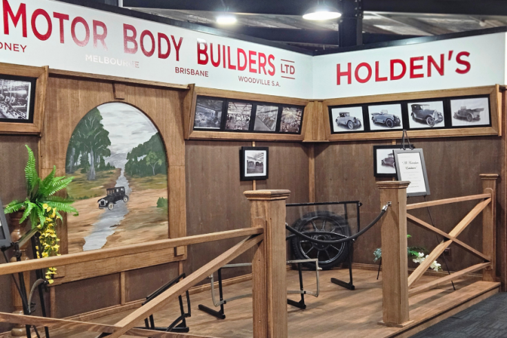 Old Holden memorabilia on display in the new showroom.