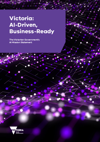 AI Mission Statement Cover Image - decorative purple technical pattern