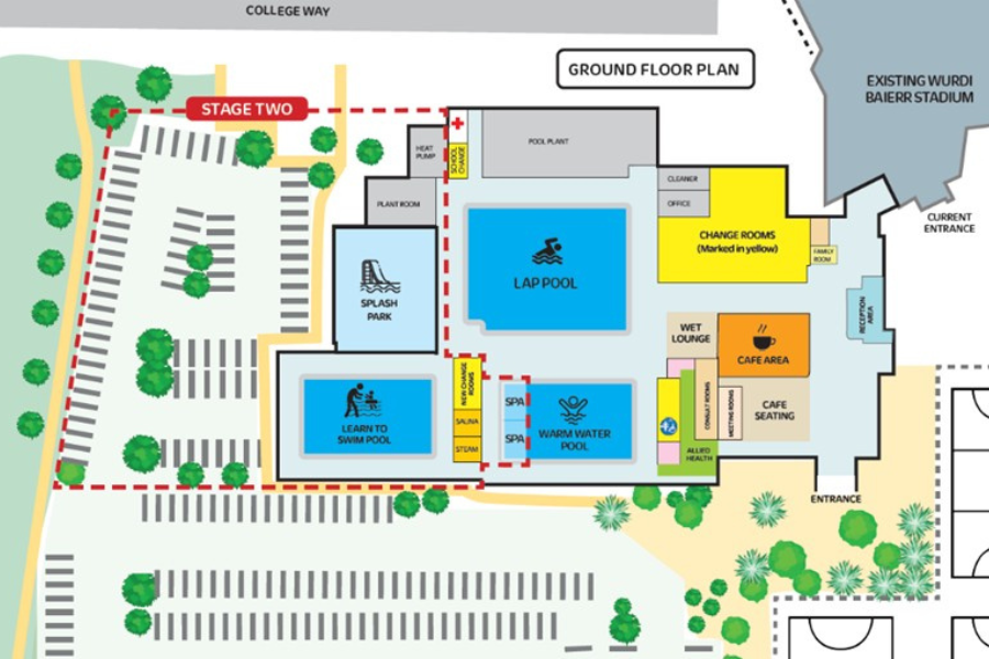 Floorplan of the Stage 2 development showing the new features as mentioned in story