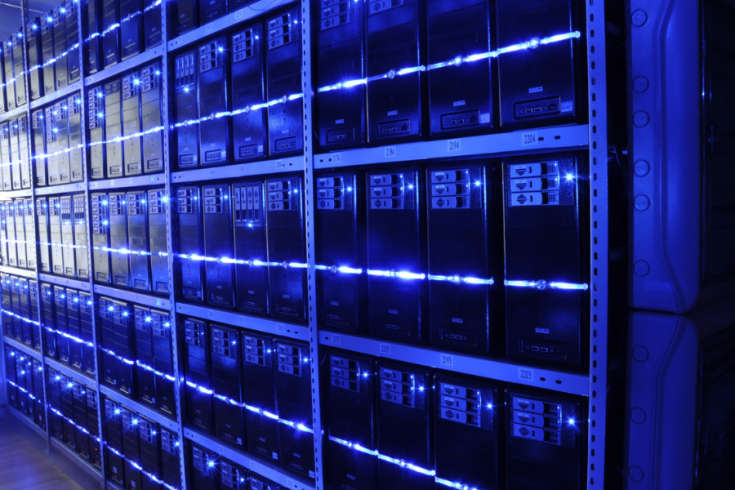 Close up of computer servers