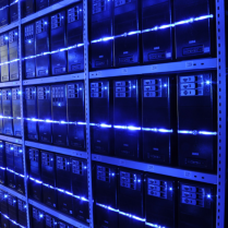 Close up of computer servers